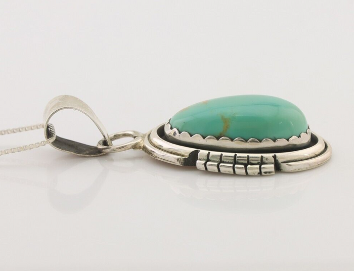 Navajo Necklace 925 Silver Turquoise Native American Artist C.80's
