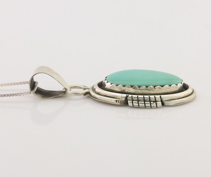 Navajo Necklace 925 Silver Turquoise Native American Artist C.80's