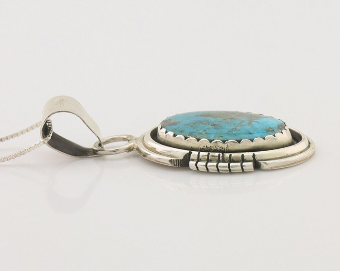 Navajo Necklace 925 Silver Turquoise Native American Artist C.80's
