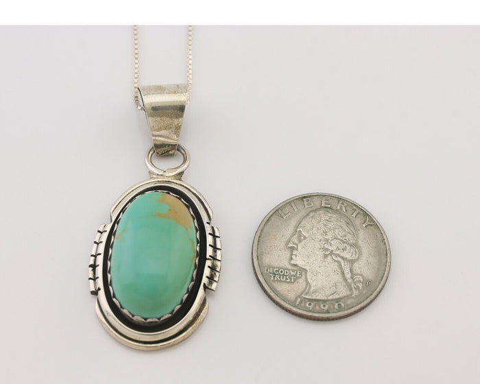 Navajo Necklace 925 Silver Turquoise Native American Artist C.80's