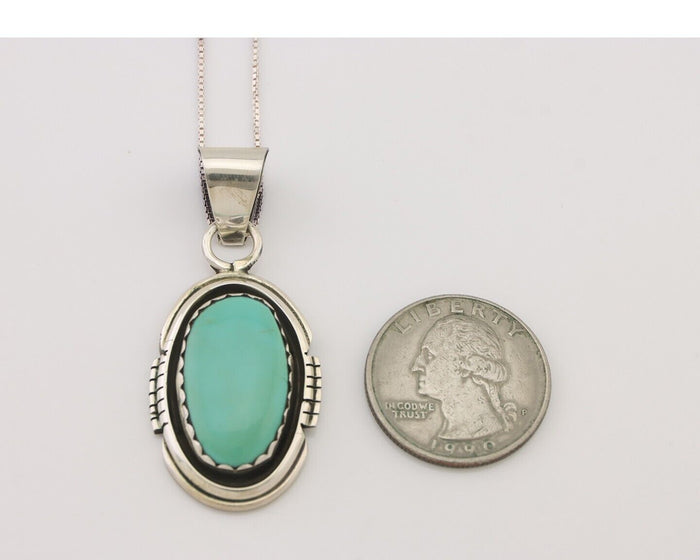 Navajo Necklace 925 Silver Turquoise Native American Artist C.80's