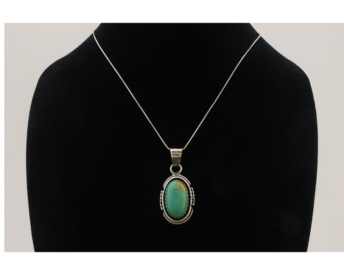 Navajo Necklace 925 Silver Turquoise Native American Artist C.80's