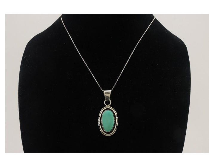 Navajo Necklace 925 Silver Turquoise Native American Artist C.80's