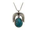 Navajo Necklace 925 Silver Turquoise Native American Artist Signed C.90's