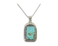 Navajo Necklace 925 Silver Turquoise Native Artist Signed Sunset C.80's