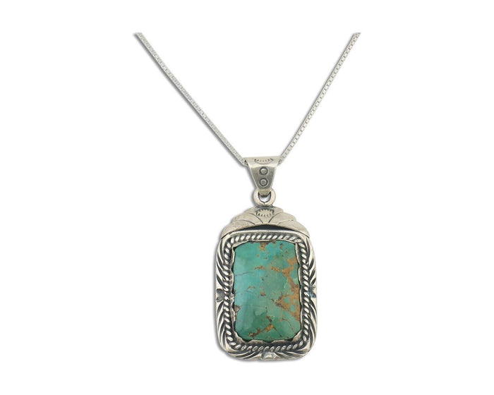 Navajo Necklace 925 Silver Turquoise Native Artist Signed Sunset C.80's