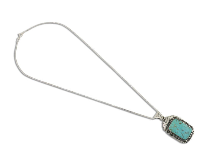 Navajo Necklace 925 Silver Turquoise Native Artist Signed Sunset C.80's