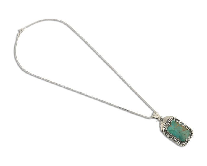 Navajo Necklace 925 Silver Turquoise Native Artist Signed Sunset C.80's