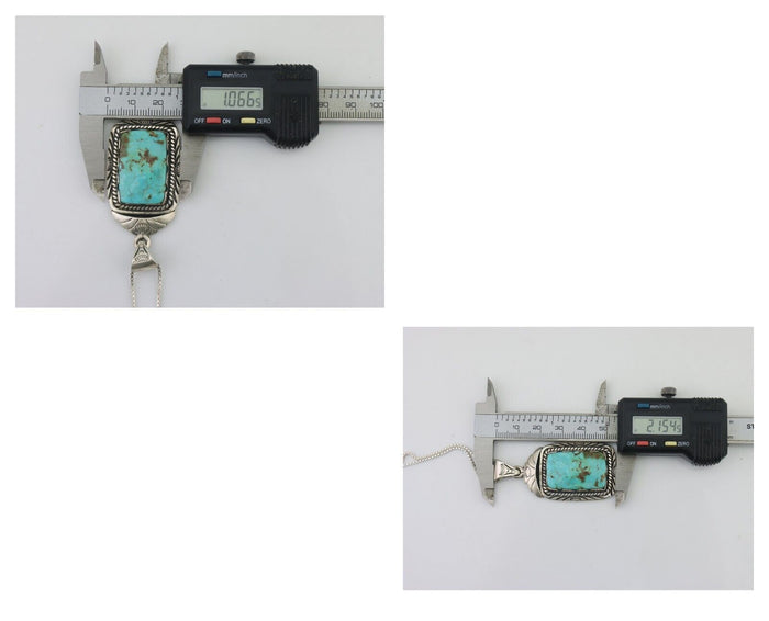 Navajo Necklace 925 Silver Turquoise Native Artist Signed Sunset C.80's
