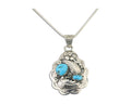 Navajo Necklace 925 Silver Turquoise Native Artist Signed Wilbert Benally C.80s