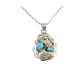 Navajo Necklace 925 Silver Turquoise Native Artist Signed Wilbert Benally C.80s