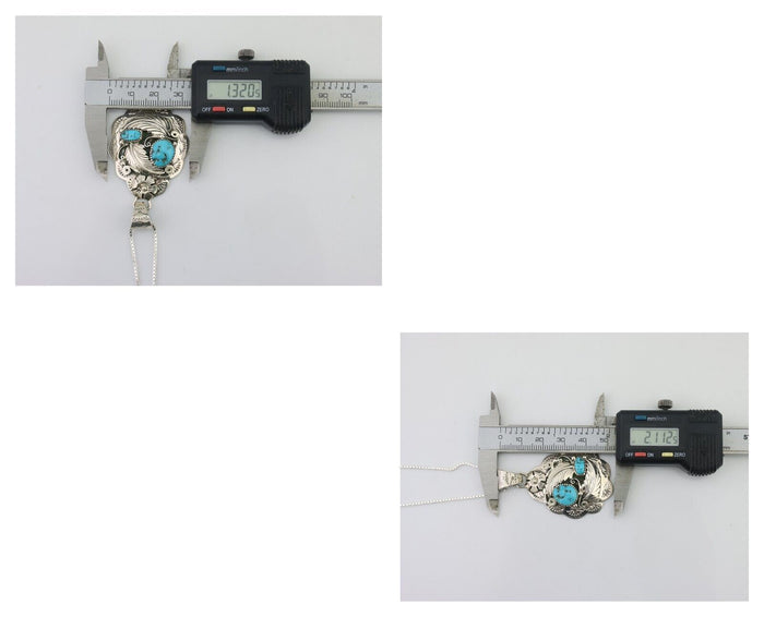 Navajo Necklace 925 Silver Turquoise Native Artist Signed Wilbert Benally C.80s