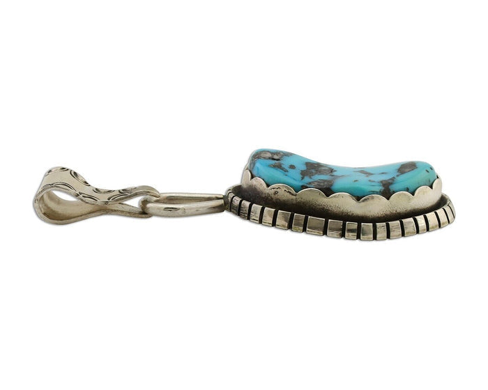 Navajo Necklace Pendant 925 Silver Turquoise Artist Tony Guerro C.80's
