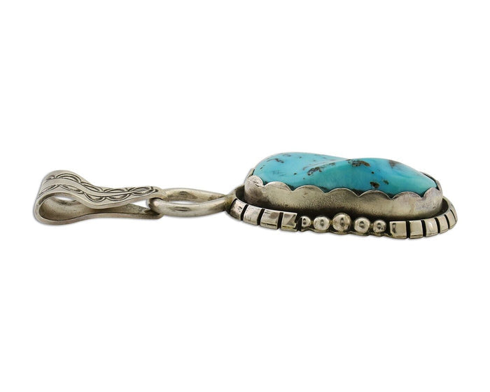 Navajo Necklace Pendant 925 Silver Turquoise Artist Tony Guerro C.80's