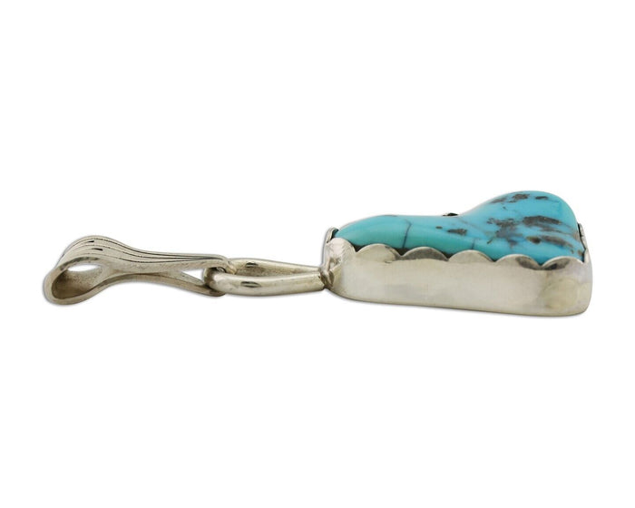 Navajo Necklace Pendant 925 Silver Turquoise Artist Tony Guerro C.80's