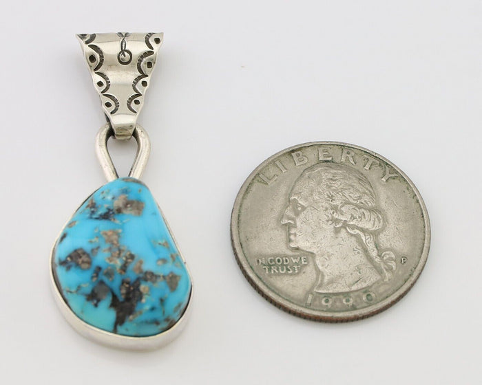 Navajo Necklace Pendant 925 Silver Turquoise Artist Tony Guerro C.80's