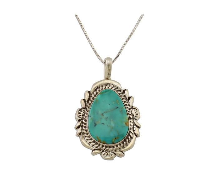 Navajo Necklace Pendant 925 Silver Turquoise Signed Billy Eagle C.80's