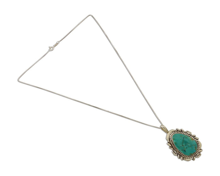Navajo Necklace Pendant 925 Silver Turquoise Signed Billy Eagle C.80's
