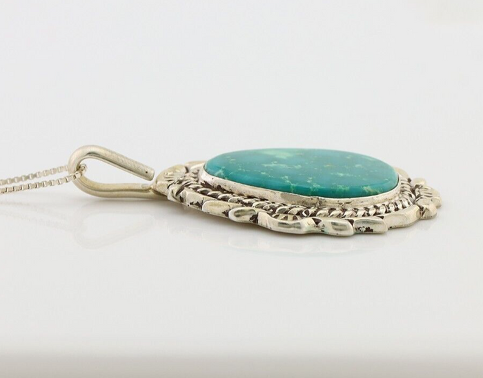 Navajo Necklace Pendant 925 Silver Turquoise Signed Billy Eagle C.80's