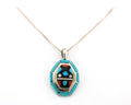 Navajo Necklace Sterling Silver Gmestone Authentic Signed W. Quam