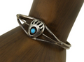 Navajo Paw Bracelet 925 Silver Blue Turquoise Native American Artist C.80's