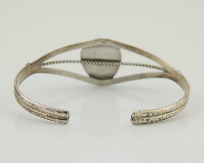 Navajo Paw Bracelet 925 Silver Blue Turquoise Native American Artist C.80's