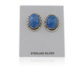 Navajo Paw Earrings 925 Silver Blue Denim Lapis Native American Artist C.80's