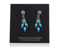 Navajo Paw Earrings 925 Silver Blue Turquoise Native American Artist C.80's