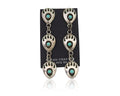 Navajo Paw Earrings 925 Silver Kingman Turquoise Native American Artist C.80's