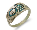 Navajo Paw Ring 925 Silver Turquoise Native Artist C.80's