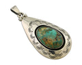 Navajo Pendant 925 Silver Green Turquoise Artist Signed MC C.80's