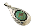Navajo Pendant 925 Silver Green Turquoise Artist Signed MC C.80's
