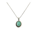 Navajo Pendant 925 Silver Kingman Turquoise Signed Sun Rise C.90's