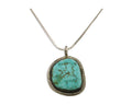 Navajo Pendant 925 Silver Natural Blue Turquoise Artist Signed G Yazzie C.80's