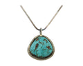 Navajo Pendant 925 Silver Natural Blue Turquoise Artist Signed G Yazzie C.80's