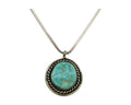 Navajo Pendant 925 Silver Natural Blue Turquoise Artist Signed Yazzie C.80's
