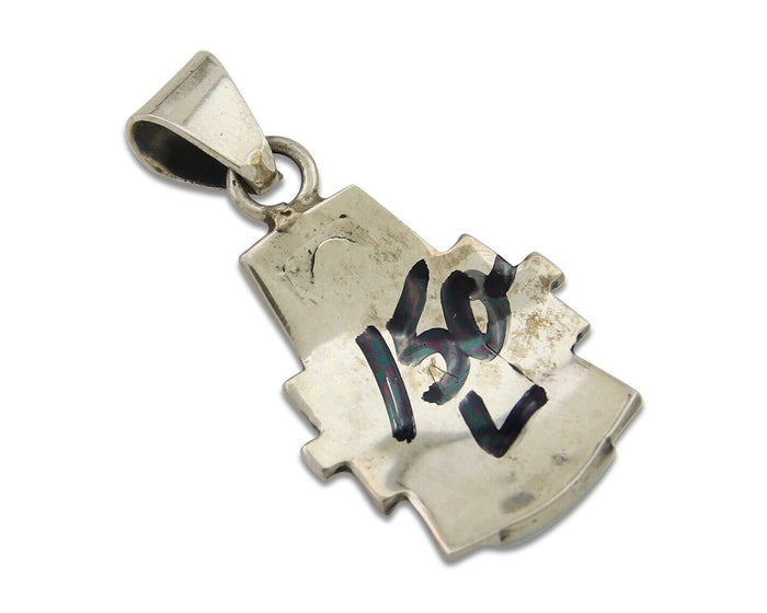Navajo Pendant 925 Silver Natural Gemstone Handmade Native American Artist C80s