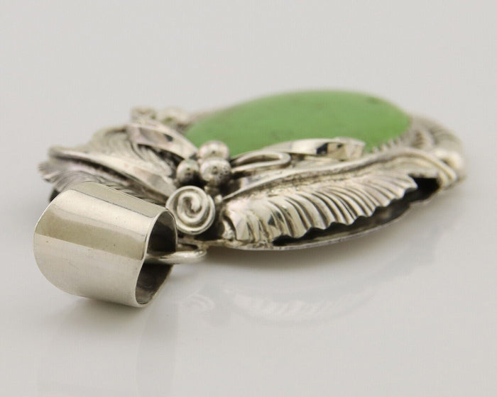 Navajo Pendant 925 Silver Natural Mojave Turquoise Signed E Kee C.80's