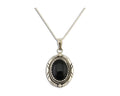 Navajo Pendant 925 Silver Natural Onyx Native American Artist Nancy Edtissy C80s