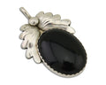 Navajo Pendant 925 Silver Natural Onyx Native Artist Signed NS C.80's