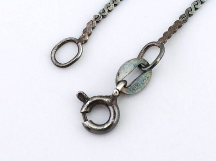 Navajo Pendant 925 Silver Natural Turquoise Signed Wayne Etsitty C.90s