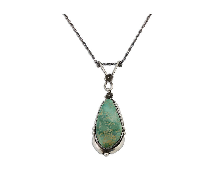 Navajo Pendant 925 Silver Royston Turquoise Signed Jennifer Begay C.90s