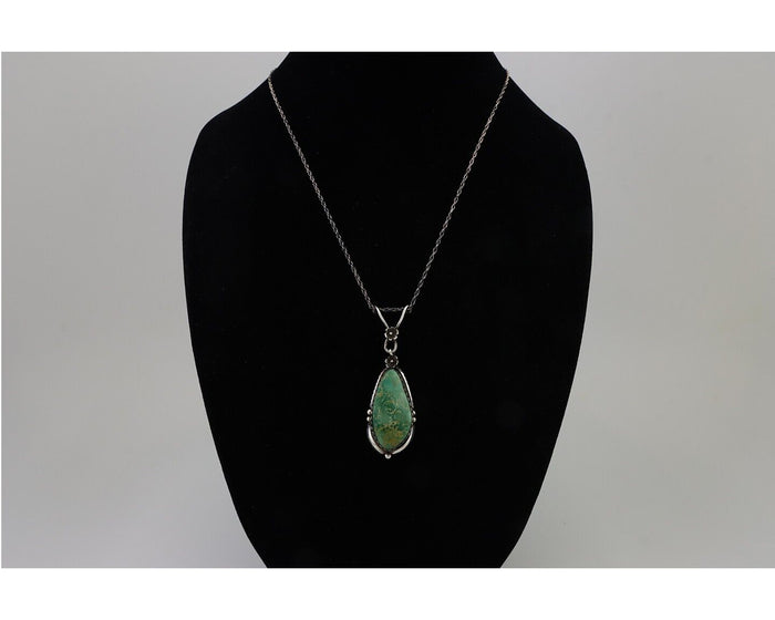 Navajo Pendant 925 Silver Royston Turquoise Signed Jennifer Begay C.90s