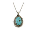 Navajo Pendant 925 Silver Spiderweb Turquoise Signed M Montoya C.90's