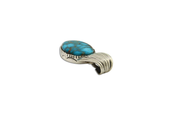 Navajo Pendant .925 Silver Turquoise Artist Signed D C.80's