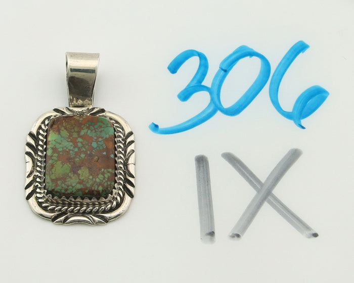 Navajo Pendant 925 Sterling Silver Turquoise Vintage Authentic Native Artist