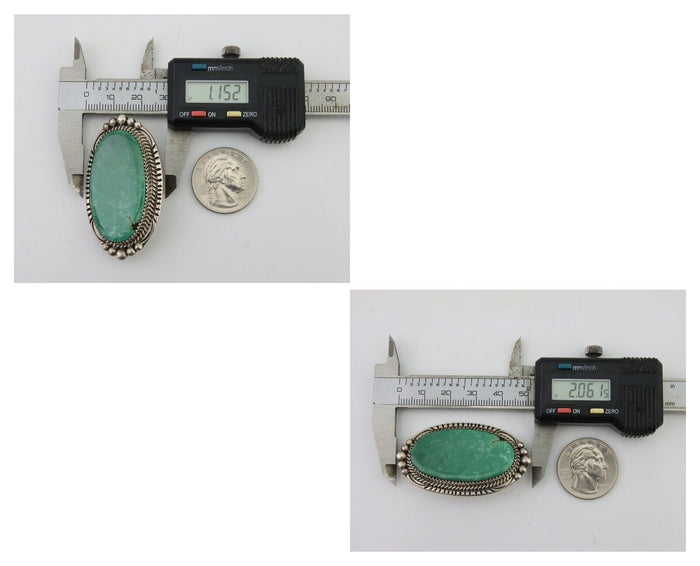 Navajo Pin Pendant 925 Silver Natural Blue Turquoise Artist Signed B C.80's