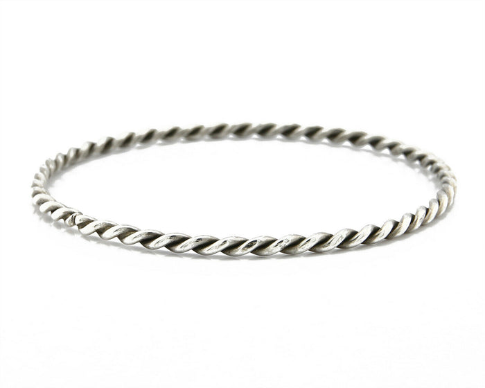 Navajo Rare Handmade 2 Row Braided .925 SOLID Sterling Silver Bracelet