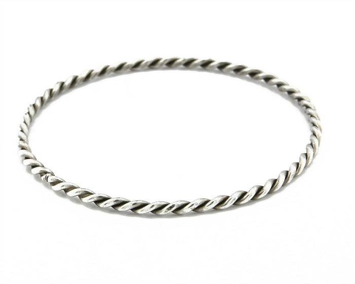 Navajo Rare Handmade 2 Row Braided .925 SOLID Sterling Silver Bracelet