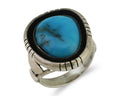 Navajo Ring 925 Silver Arizona Turquoise Signed M Montoya C.80's